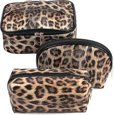cosmetic bag leopard three piece set