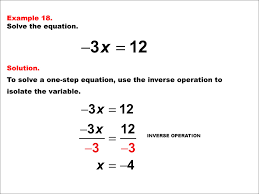 Math Example Solving One Step