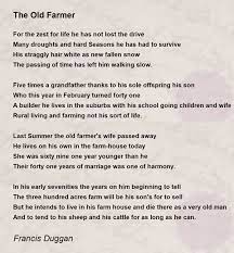 the old farmer poem by francis duggan