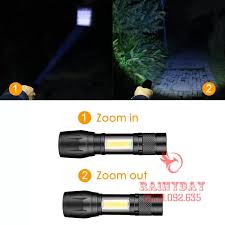 RẺ VẢI CHƯỞNG] Đèn pin siêu sáng mini bin sạc điện usb bóng led xpe cob có  zoom chống nước cầm tay chuyên dụng