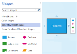 add and connect shapes in visio