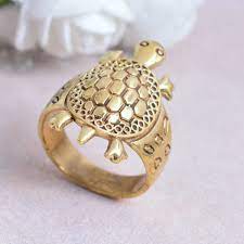 handmade gold br turtle ring