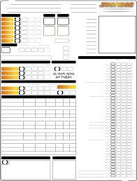 Hi and welcome to rpg sheets! Star Wars D20 Fillable Character Sheet