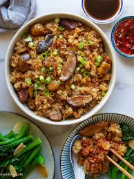 How to Make Chestnut and Mushrooms Sticky rice - WoonHeng