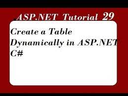 create a table dynamically in asp net
