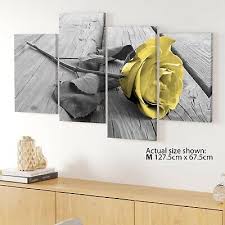 Grey Canvas Wall Art Of Rose Pictures