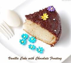eggless vanilla cake with chocolate