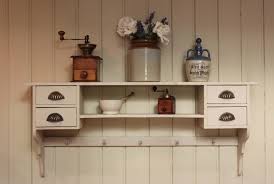 French Painted Wall Shelf With Drawers