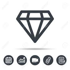 Diamond Icon Jewelry Gem Symbol Brilliant Jewel Sign Calendar