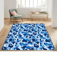 bape blue bape sign rug fantastic rug