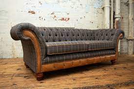 conrad chesterfield sofa tweed tan