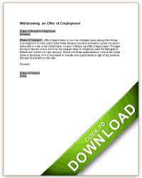 withdrawing an offer of employment