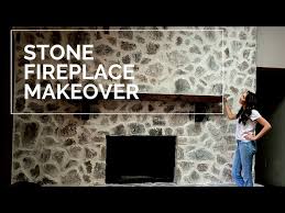 Stone Fireplace Makeover