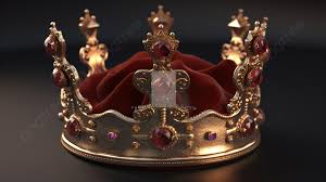 crown made of gold with red stones