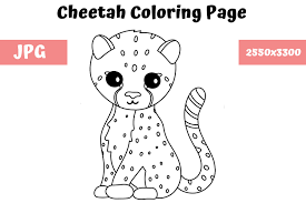 coloring page for kids cheetah