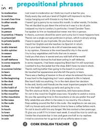 Phrase prepositions (or prepositional phrases) include a preposition, an object, and the object's modifier. 100 Prepositional Phrase Sentences List Prepositions Myenglishteacher Eu Blog