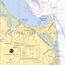 Delaware Lewes De Cape Hanlopen Nautical Chart Decor