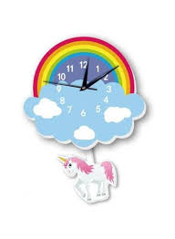 3d Rainbow Unicorn Wall Clock