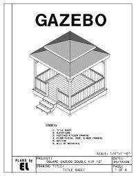 gazebo double hip roof building plans