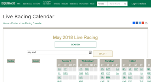Access Calendar Ntra Com Equibase Live Racing Calendar