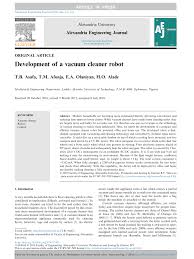 pdf development of a vacuum cleaner robot