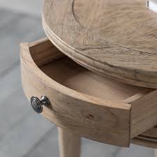 Ivy Round Side Table With Drawer