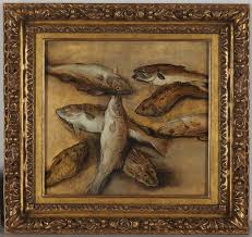 poissons on a panel painting the