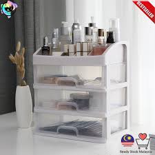 3 tier makeup organizer drawers plastic