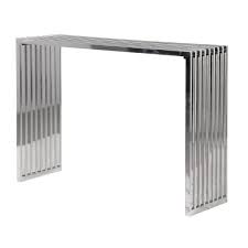 Terano Slatted Steel Console Table