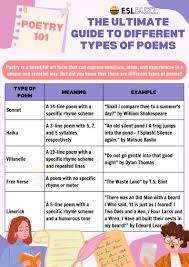 types of poems and poetry fascinating