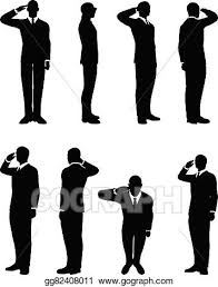 Vektor-Clipart - Geschäftsmann, silhouette, in,  salutieren.Vektor-Illustration gg82408011 - GoGraph