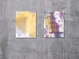 Abstract Wall Art Purple Yellow