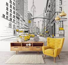 Wallpaper Mural New York Nyc Yellow