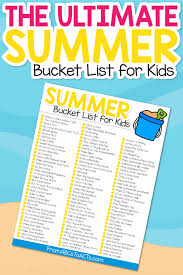ideas for a summer bucket list for kids