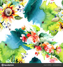 beautiful watercolor flowers background