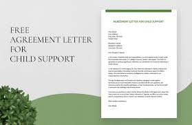 agreement letter for child support in