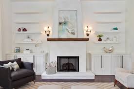 Fireplace With Floating Shelves