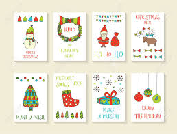 Cute Hand Drawn Doodle Christmas Cards Brochures Postcards