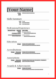 Free Basic Resume Templates Sample Download Personal Profile Simple