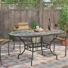 Mosaic Outdoor Dining Table Oval Oblong