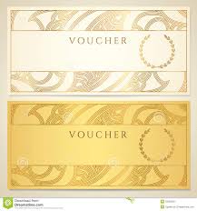 Voucher Gift Certificate Coupon Template Stock Vector