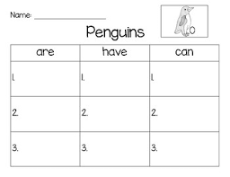 Penguin Are Have Can Worksheet By Miss Amy Lynn Tpt