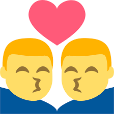 kiss man man emoji for