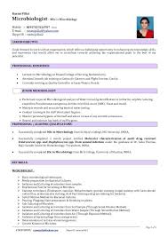 Microbiology Resume Microbiology Resume Examples Resume Examples