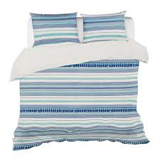 kingham boho blue stripes duvet cover