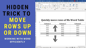 move rows of ms word table