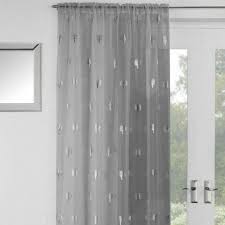 thick grey voile net curtain panel