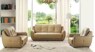 2088 Beige Leather Living Room Set
