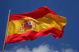 Spain flag 3 x 5 ft. Spain Flag Fluttering Blue Sky Windeurope