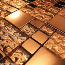 Copper Metal Pattern Textured Glass